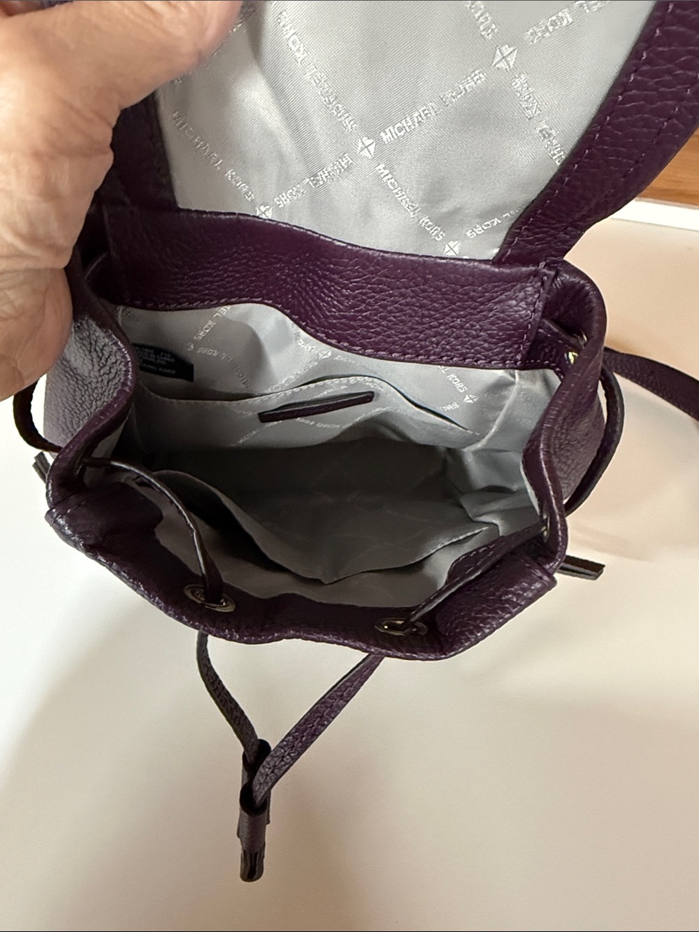 Michael Kors Deep Plum Pebbled Leather Mini Backpack - Picture 3 of 3
